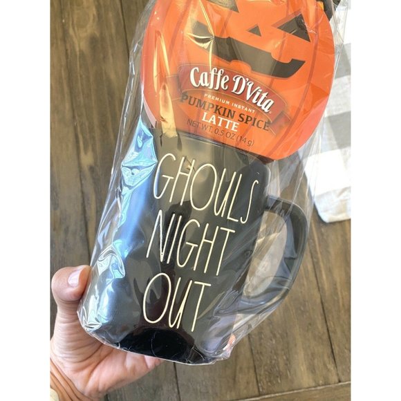 Rae Dunn 2021 Black Halloween Mug GHOULS’ NIGHT OUT NEW! HTF! Gift Set U… - Picture 9 of 9